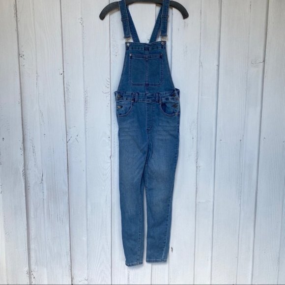 Free People Skinny Denim Overalls Sz 26 - Picture 5 of 10